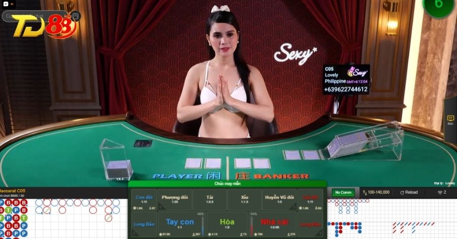 Ván bài Baccarat TD88 được dealer dẫn dắt chuyên nghiệp