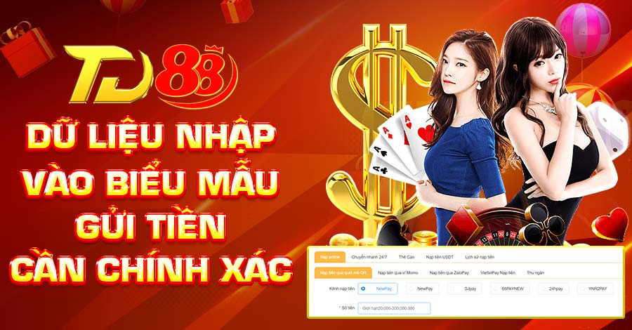 Dữ liệu nhập vào biểu mẫu gửi tiền cần chính xác